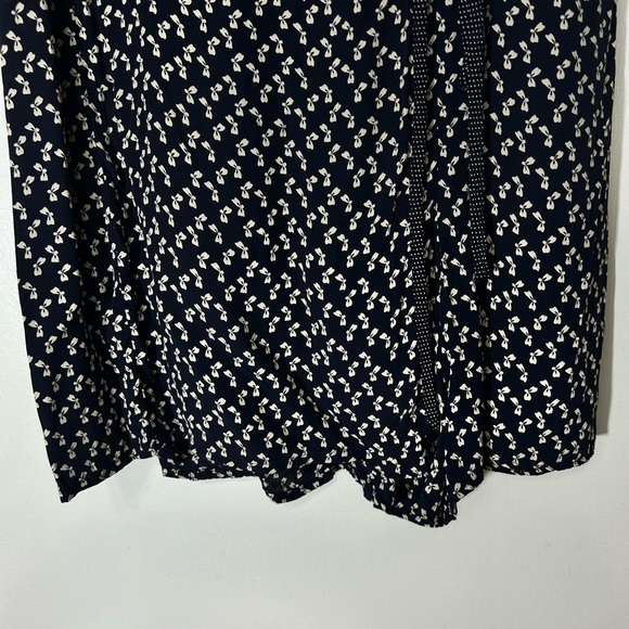 VTG Laundry by Shelli Segal Coquette Bow Blue & White Wrap Culotte Romper  Sz 12 - Picture 3 of 14